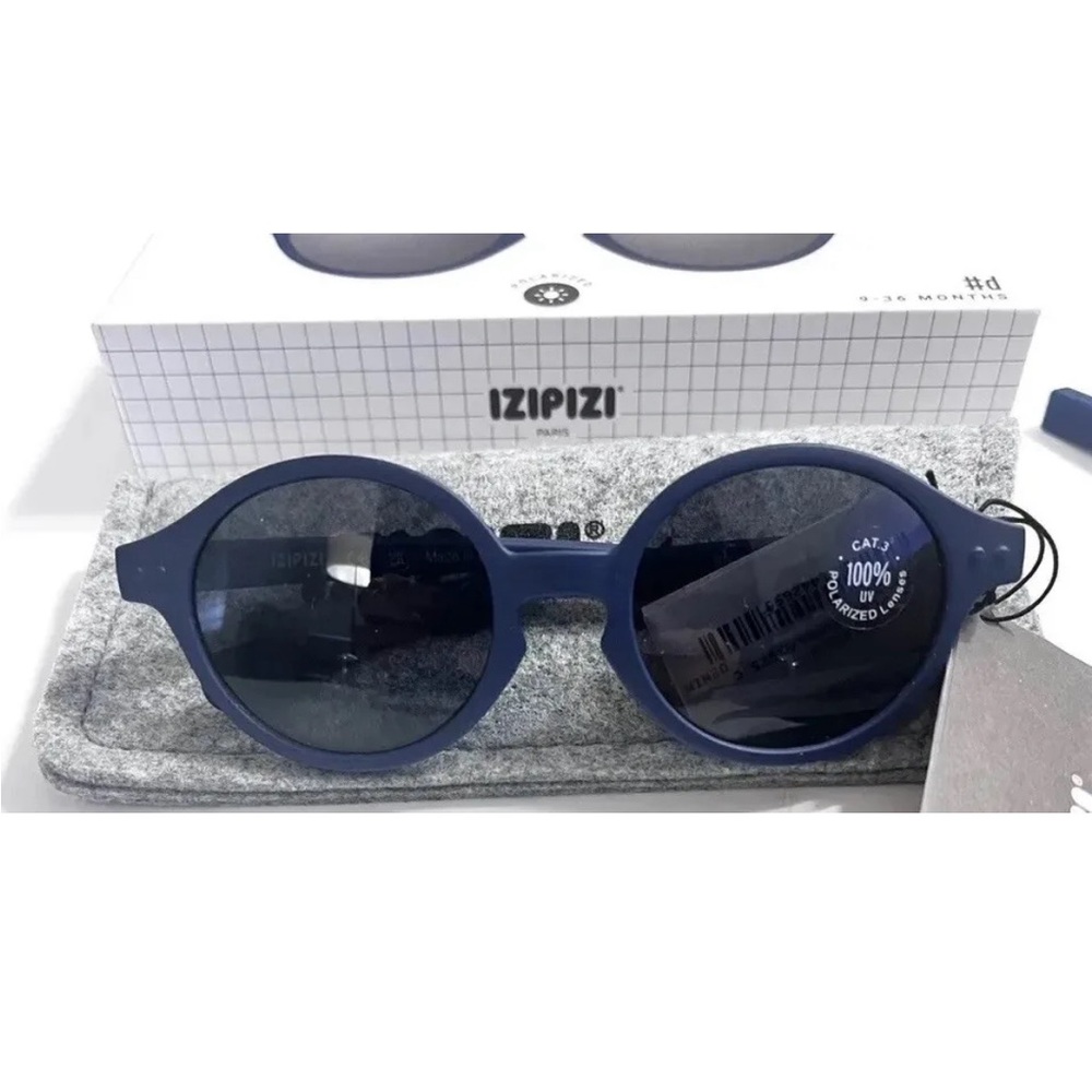 NWT IZIPIZI Kids Polarized Sunglasses #C Denim Blue - Age 9-36 Months